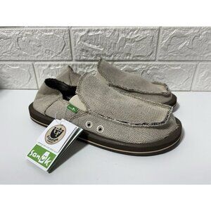 Sanuk SMF1010 Hemp Slip-On Loafer Shoes Natural Beige Men's 7